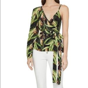 BCBGMAXAZRIA Womens Crisscross Wrap-tie Top